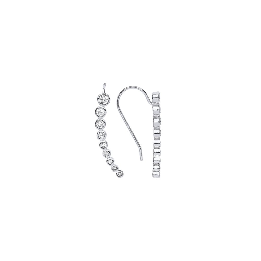 925 Sterling Silver CZ Cuff Wrap Earrings