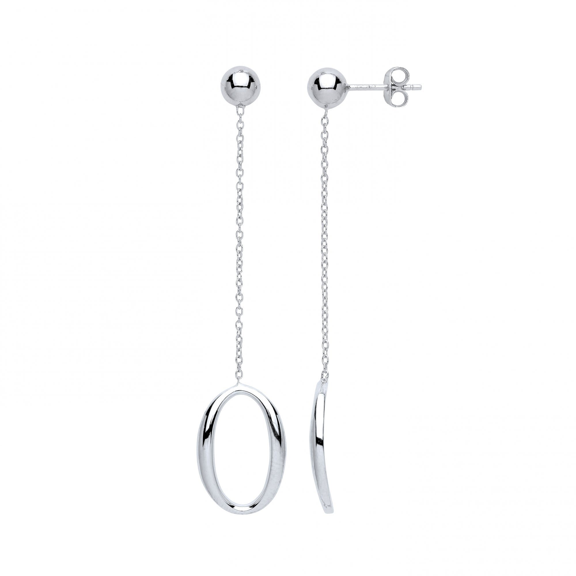 925 Sterling Silver Fancy Chain Drop Earrings
