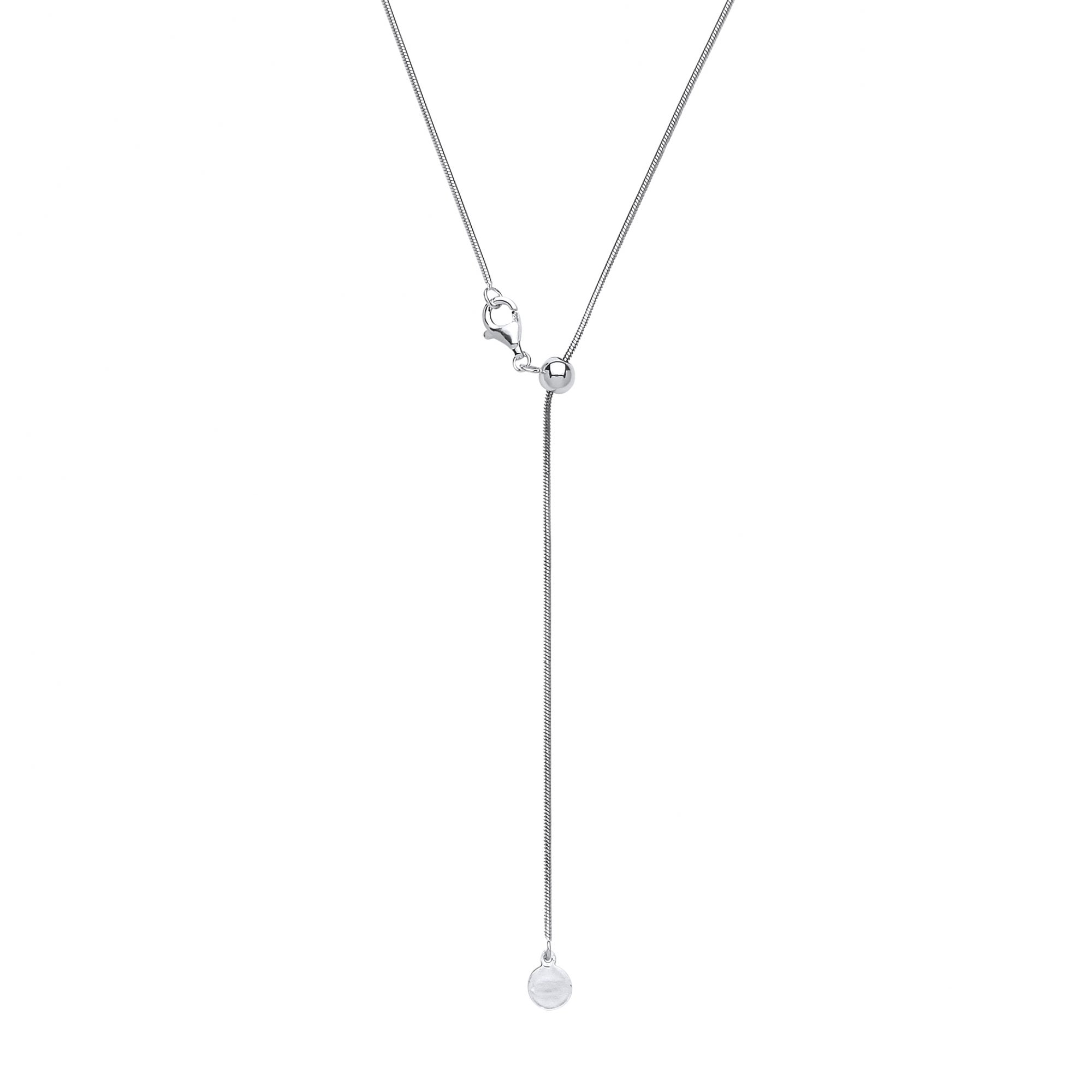 925 Sterling Silver RH 22" Snake Chain With Adjustable Silicone Bead