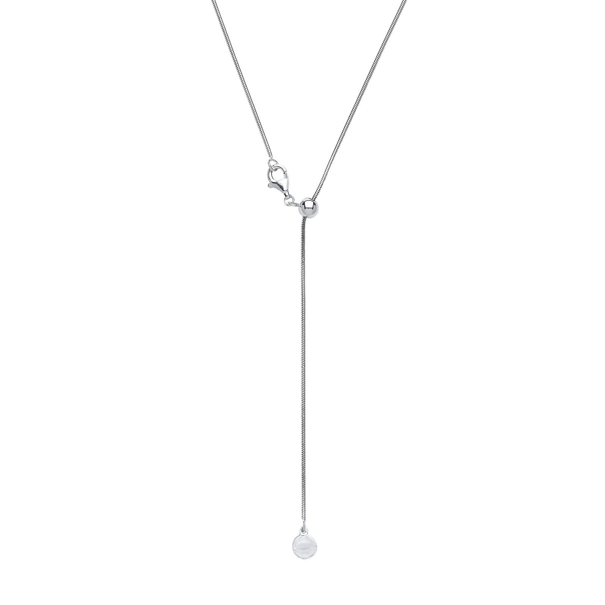 925 Sterling Silver RH 22" Snake Chain With Adjustable Silicone Bead
