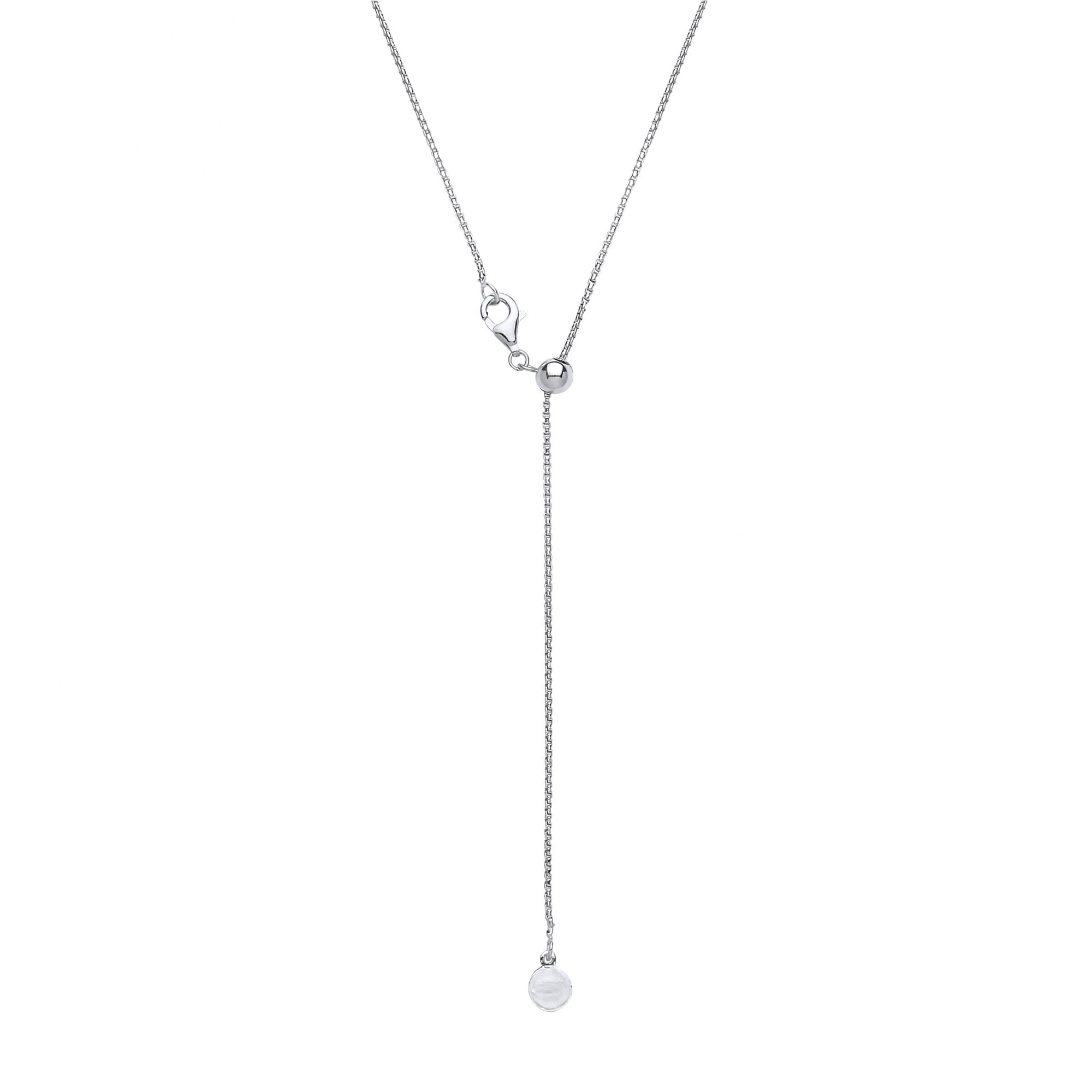925 Sterling Silver RH 22" Box Chain With Adjustable Silicone Bead