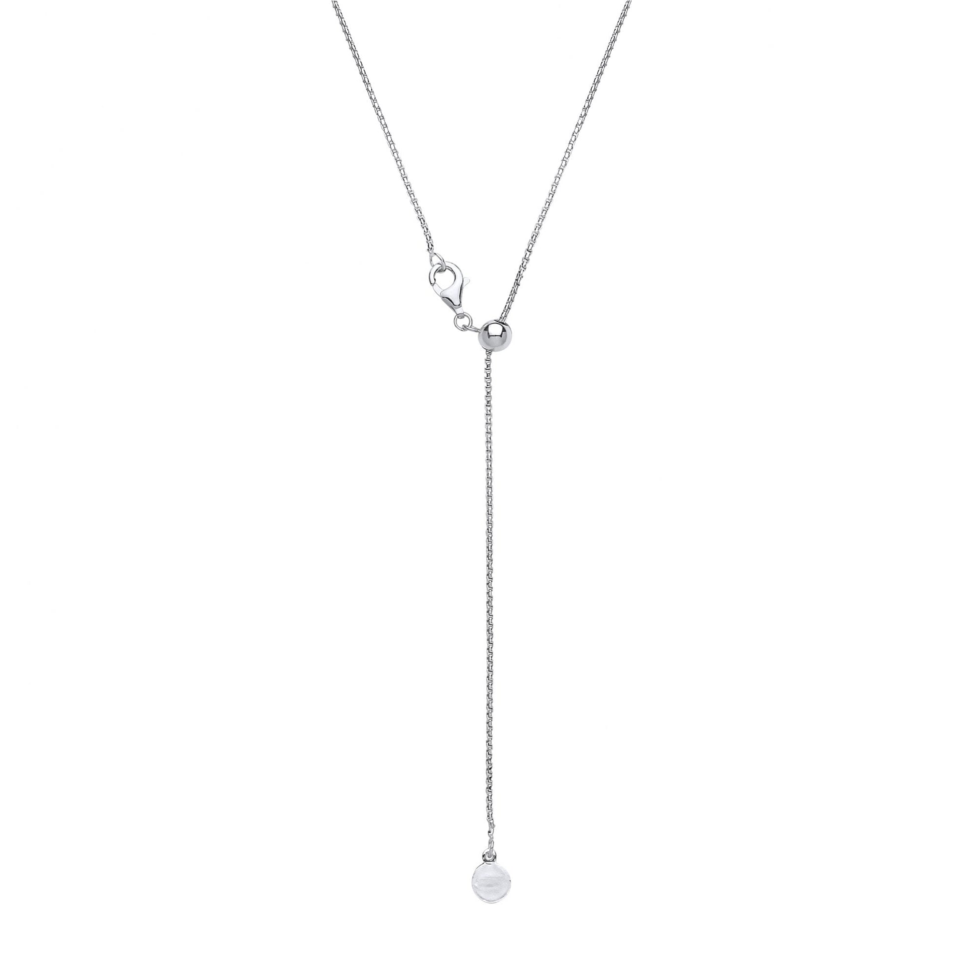 925 Sterling Silver RH 22" Box Chain With Adjustable Silicone Bead