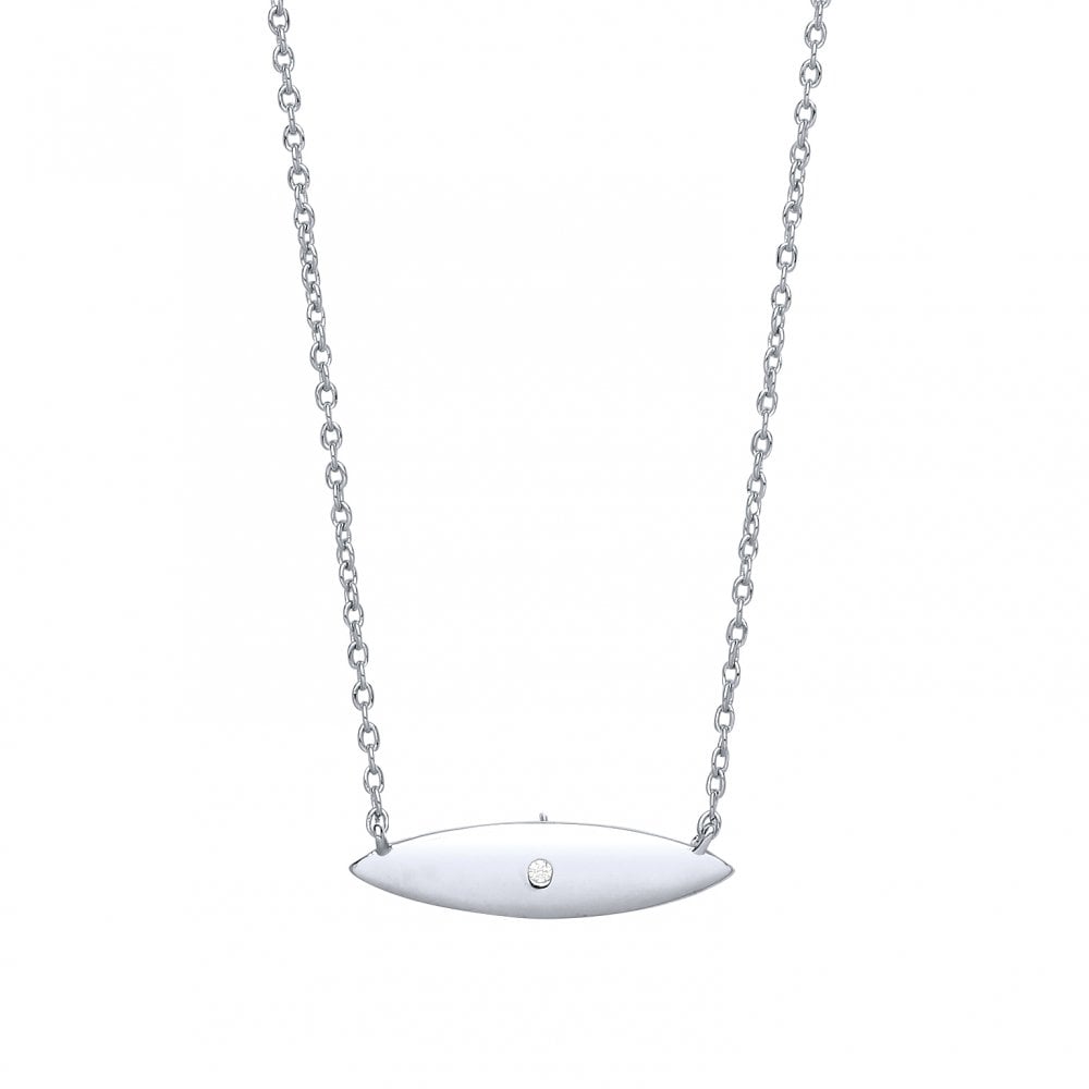 925 Sterling Silver Eye CZ Pendant With Chain