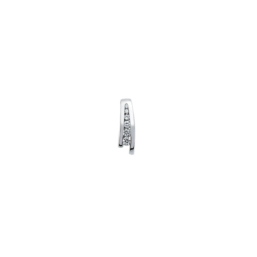 925 Sterling Silver Cubic Zirconia Bar Pendant