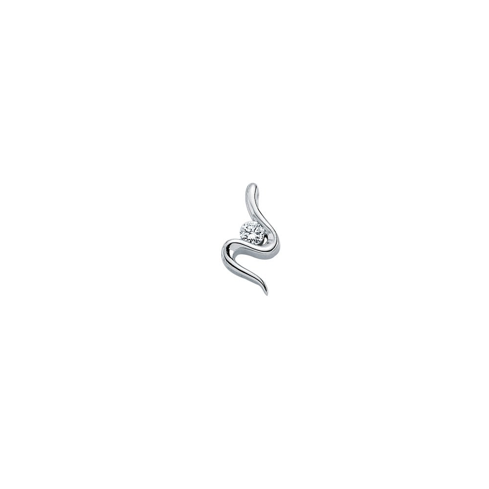 925 Sterling Silver Cubic Zirconia Twirl Pendant