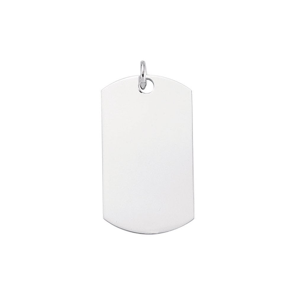 925 Sterling Silver Large Dog Tag Pendant