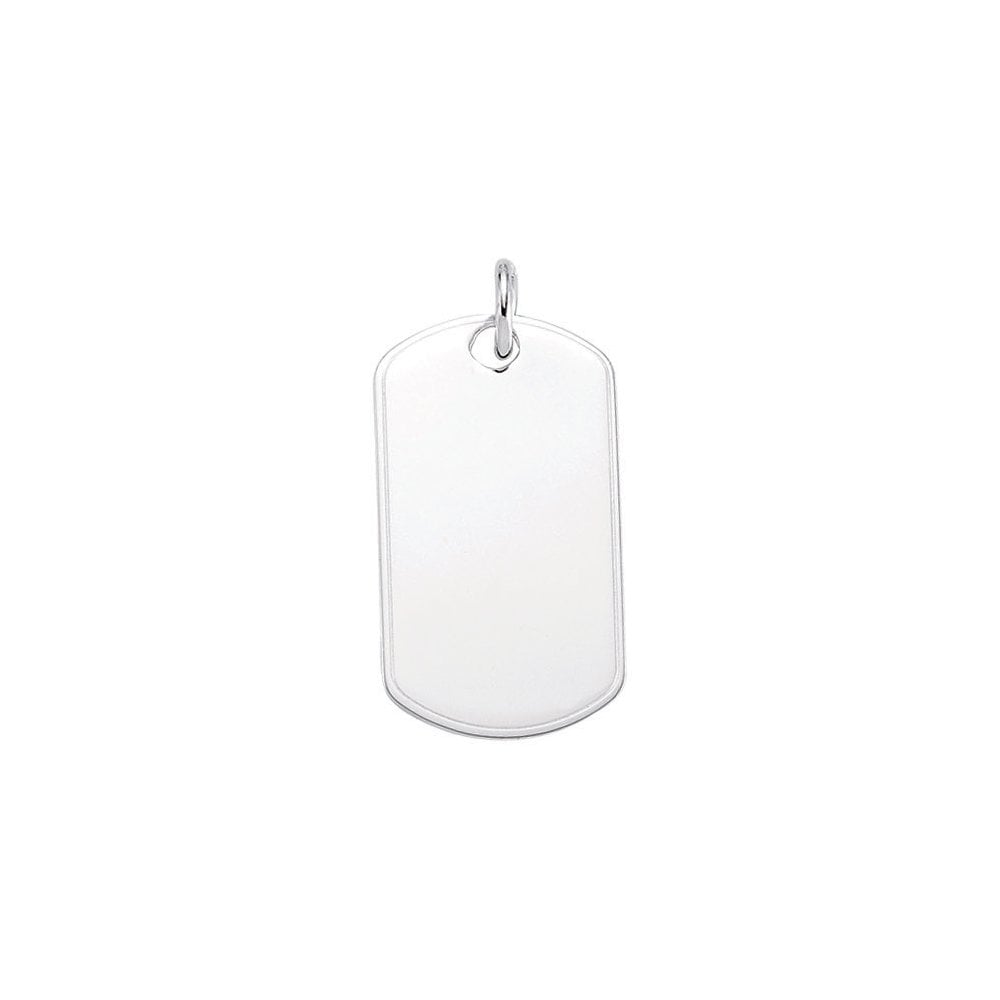 925 Sterling Silver Medium Dog Tag Pendant