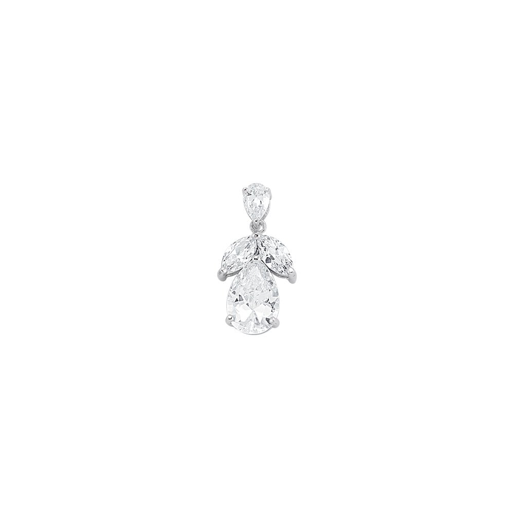 925 Sterling Silver Cubic Zirconia Leaf Pendant