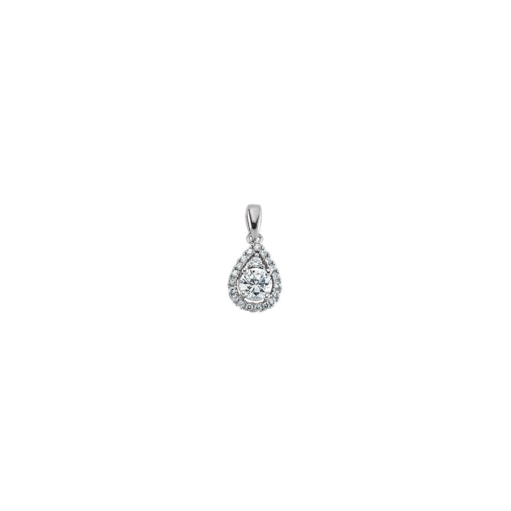 925 Sterling Silver Cubic Zirconia Drop Pendant