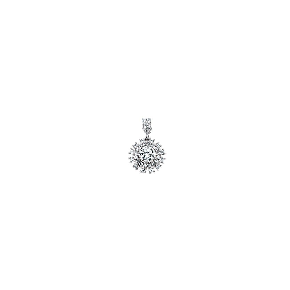 925 Sterling Silver Cubic Zirconia Cluster Pendant