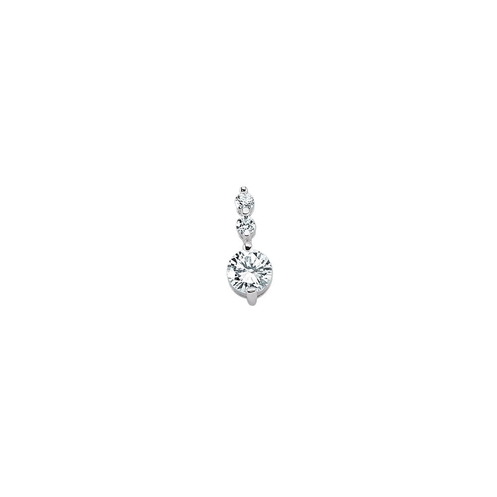 925 Sterling Silver Cubic Zirconia Drop Pendant