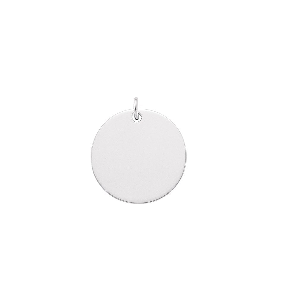 925 Sterling Silver 25mm Round Dog Tag Pendant