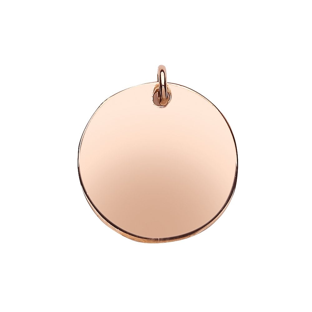 Rose Gold Plated 20MM Round Dog Tag Pendant