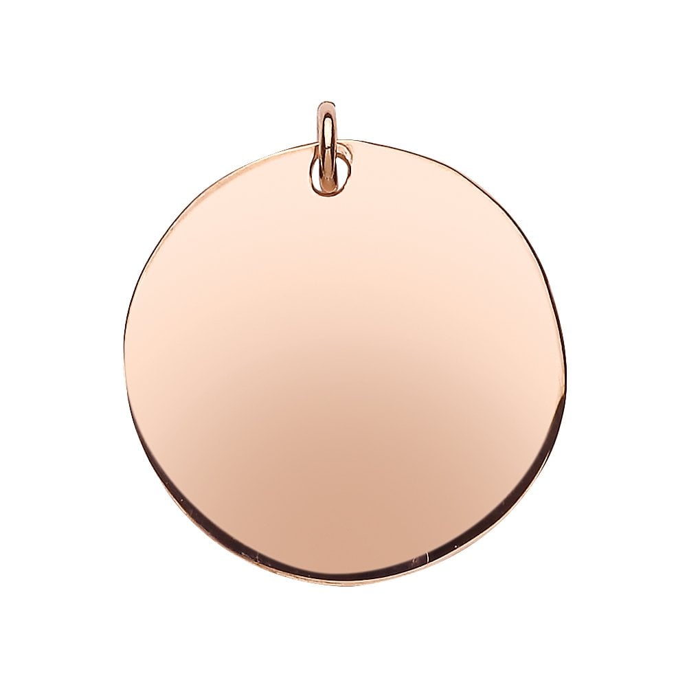 Rose Gold Plated 25mm Round Dog Tag Pendant