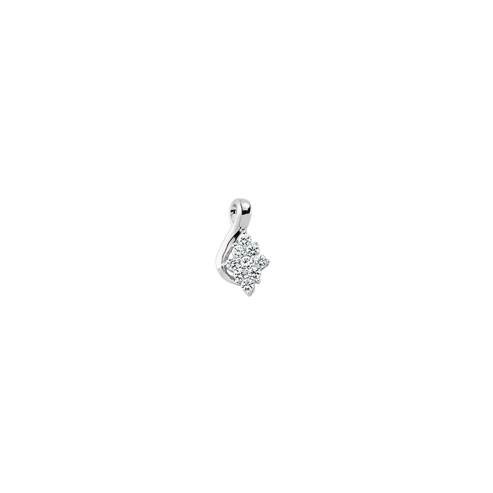 925 Sterling Silver Cubic Zirconia Marquise Cluster Pendant