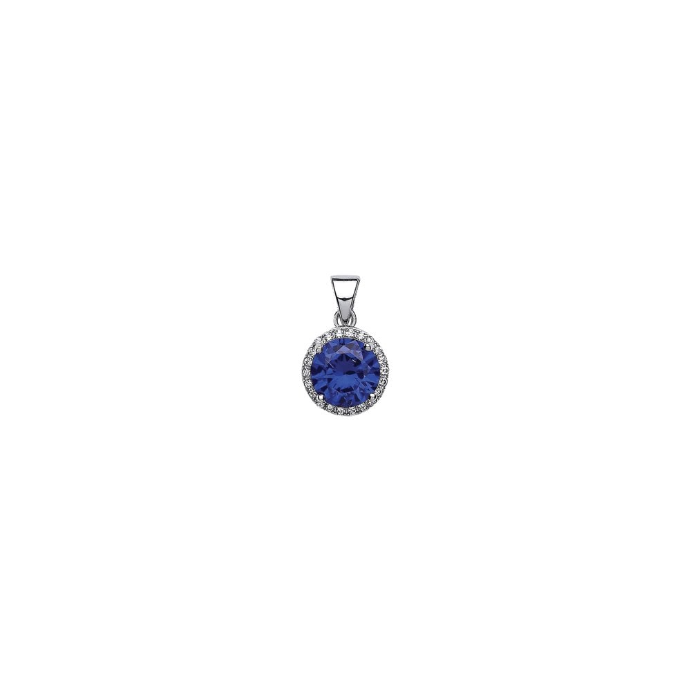 925 Sterling Silver ROUND SAPPHIRE PENDANT