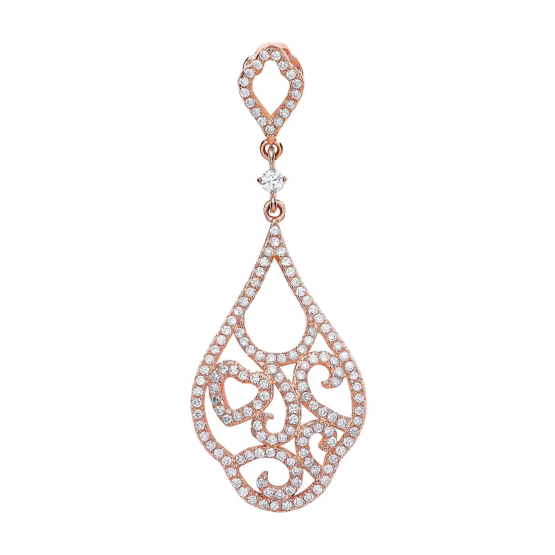 925 Sterling Silver ROSE GOLD PLATED CZ PENDANT