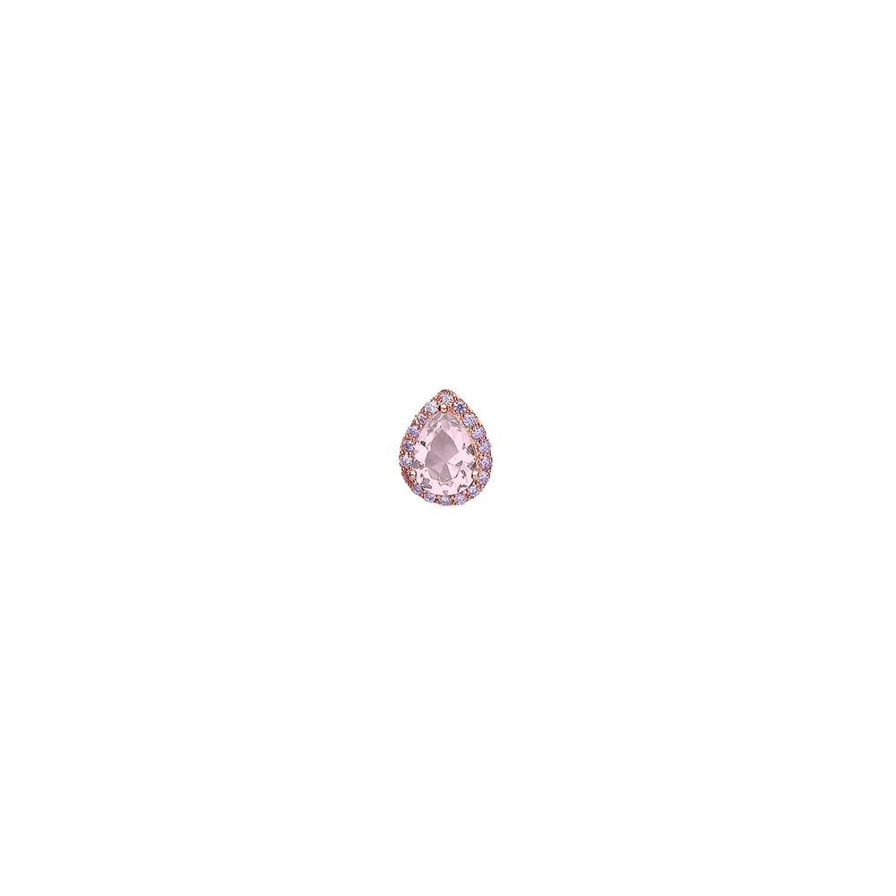 Rose Gold Plated CZ & Amethyst Pear Shaped Pendant