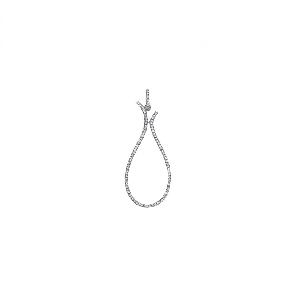 925 Sterling Silver CZ Micro Pave Fancy Drop Pendant