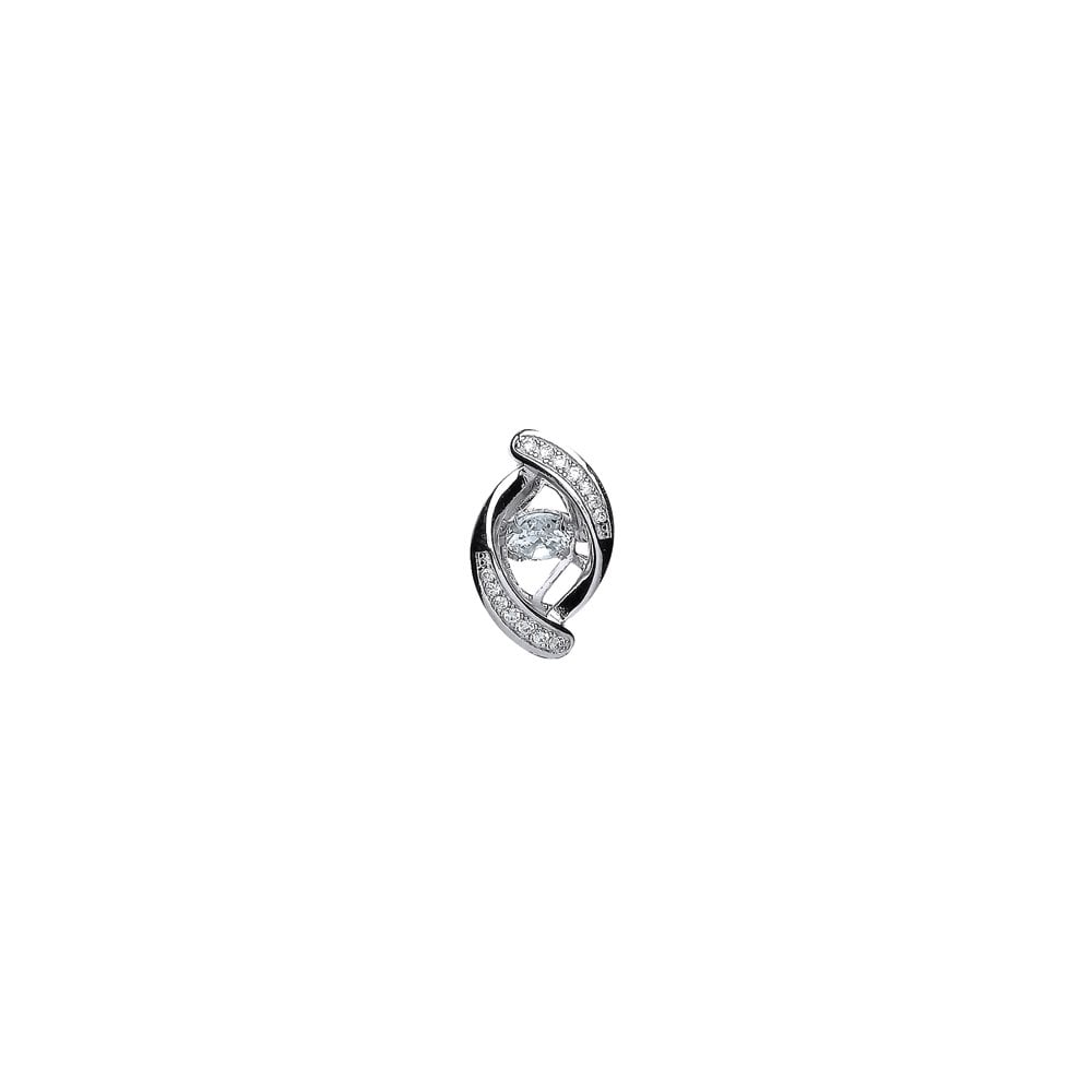 925 Sterling Silver CZ Floating Solitaire Stone Fancy Pendant