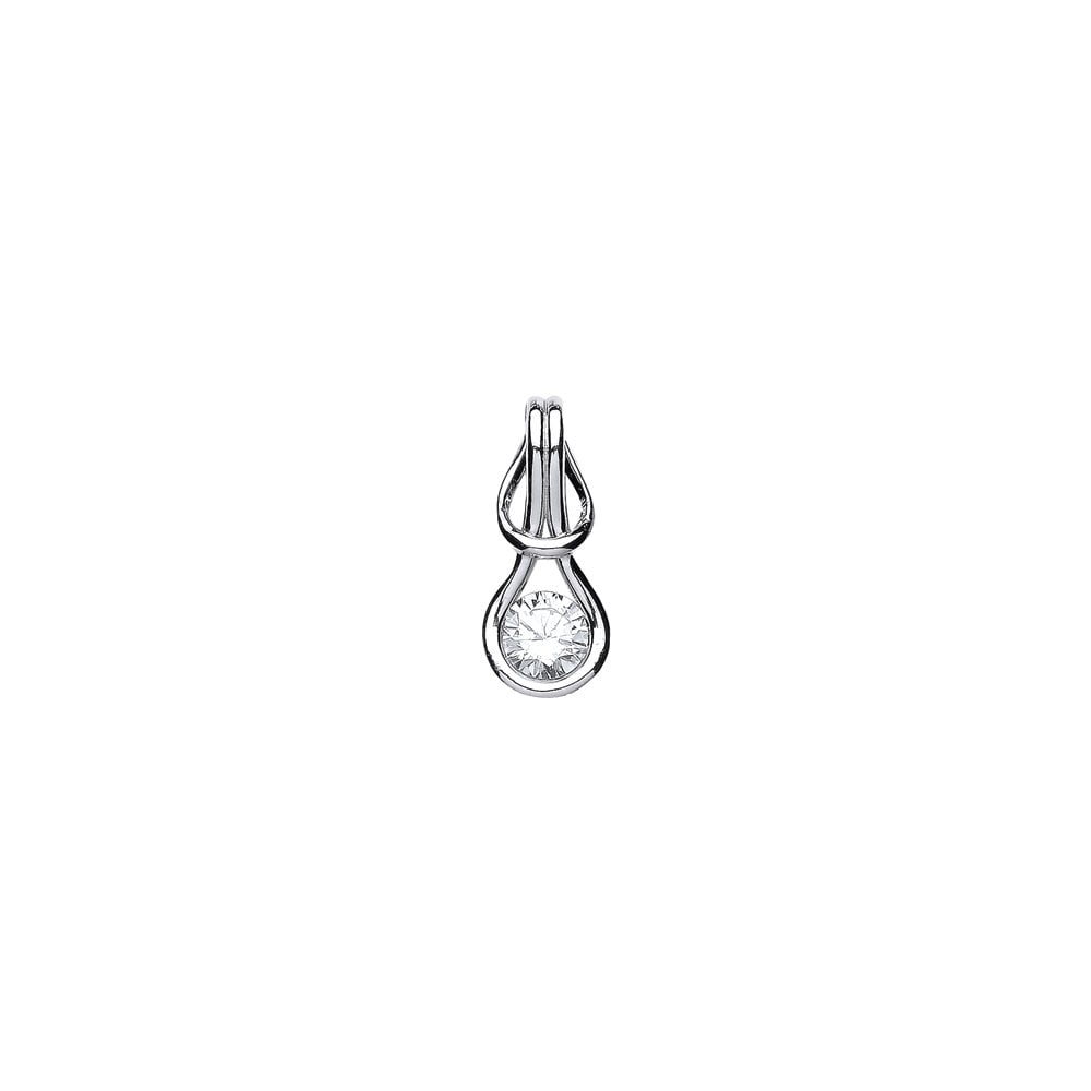 925 Sterling Silver Single CZ Fancy Pedant