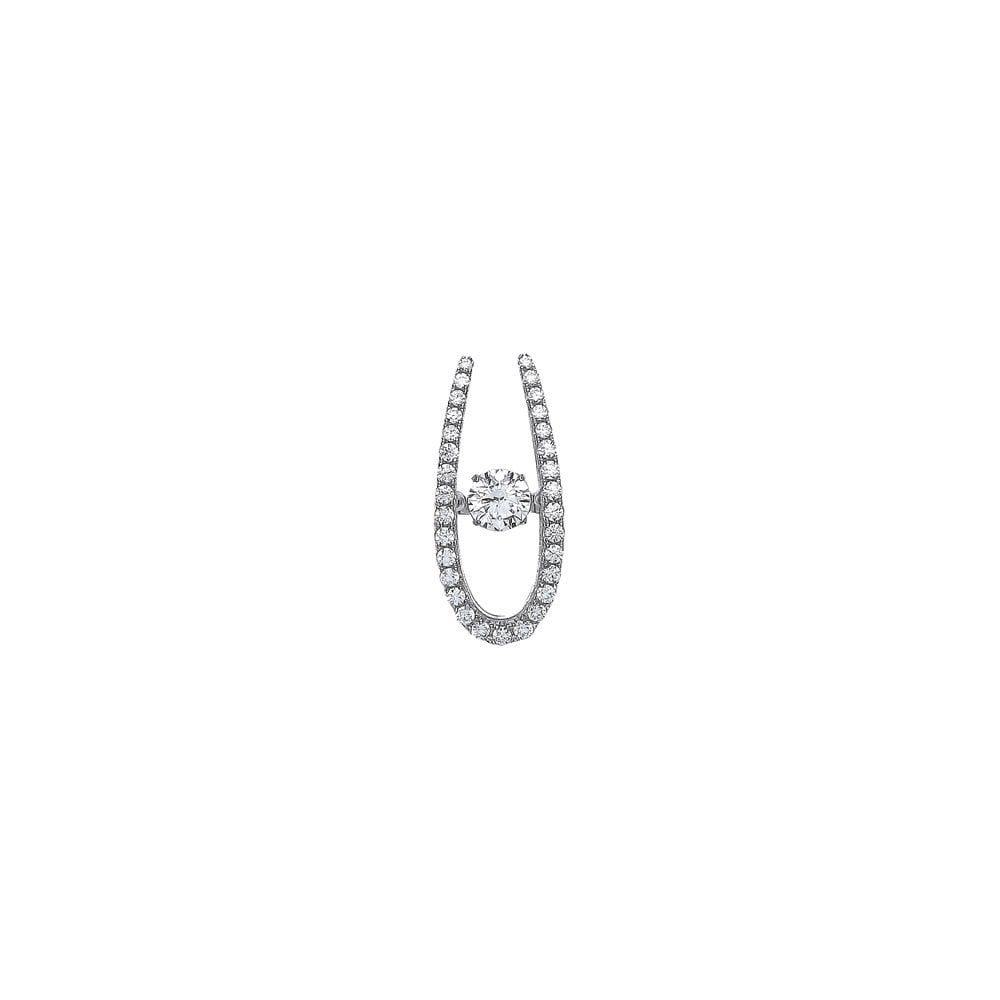 925 Sterling Silver CZ Floating Solitaire Stone Pendant