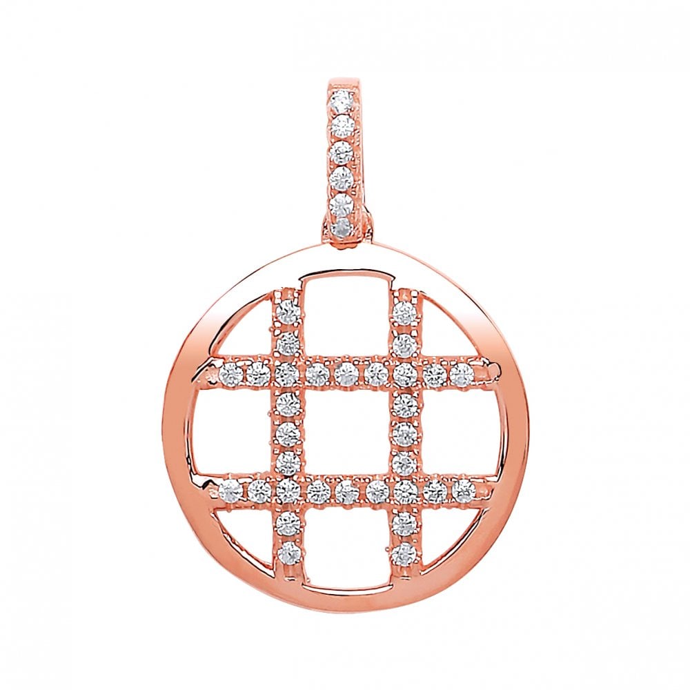 Rose Gold Plated CZ Fancy Cutout Pendant