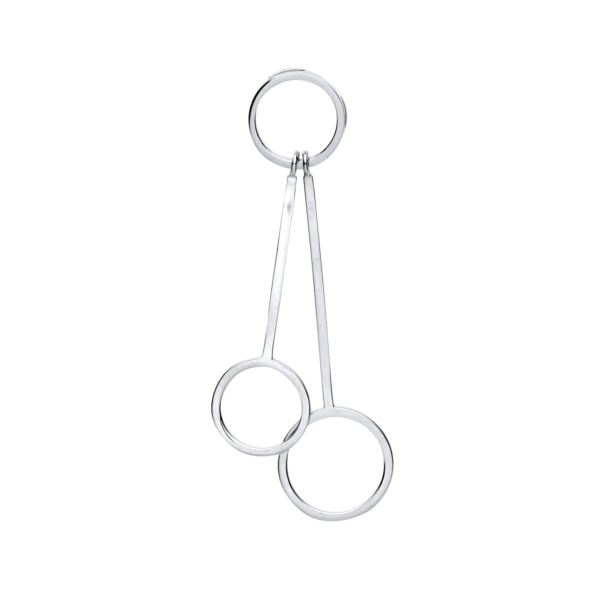 925 Sterling Silver Fancy Line & Circle Detail Drop Pendant