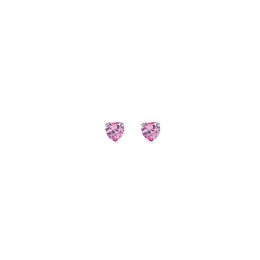 5mm Pink Heart Stud Earrings (Pack of 5)