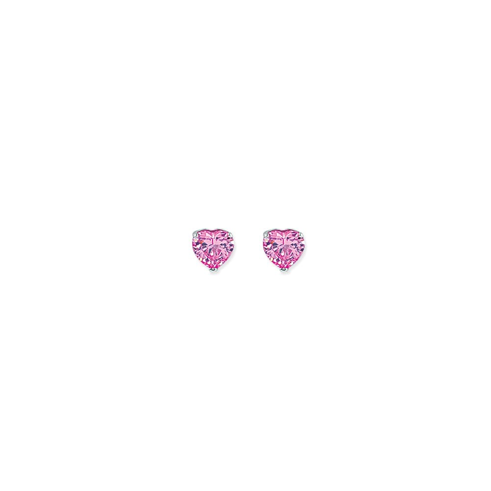 6mm Pink Heart Stud Earrings (Pack of 5)