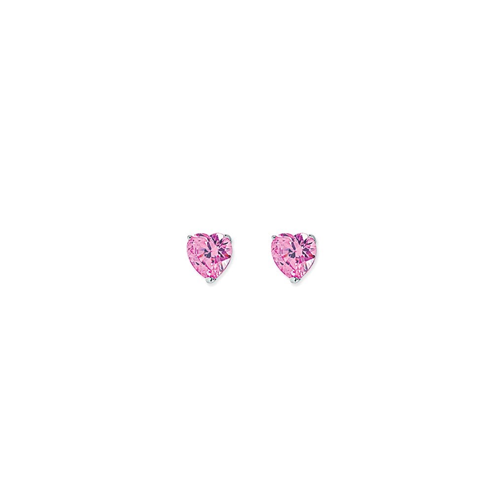 7mm Pink Heart Stud Earrings (Pack of 5)