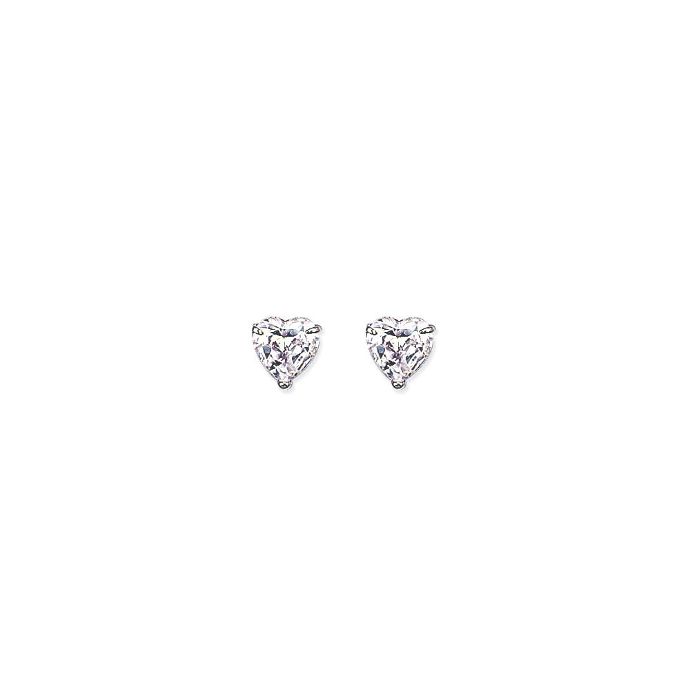 8mm Heart 925 Sterling Silver Stud Earrings