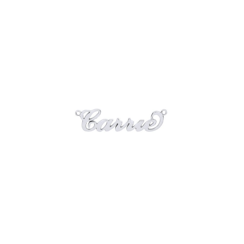 925 Sterling Silver Script Nameplate. 35x10.5mm. 0.7 thickness. Inc chain