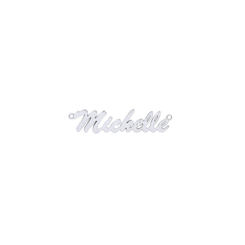 925 Sterling Silver Script Nameplate. 35x10.5mm. 0.8 thickness. Inc chain