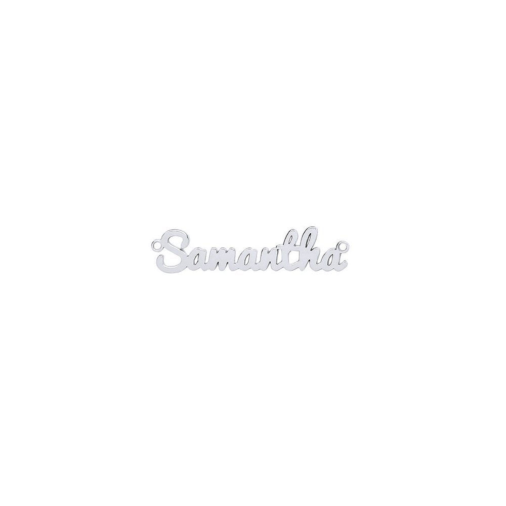 925 Sterling Silver Script Nameplate. 35x10.5mm. 0.7 thickness. Inc chain