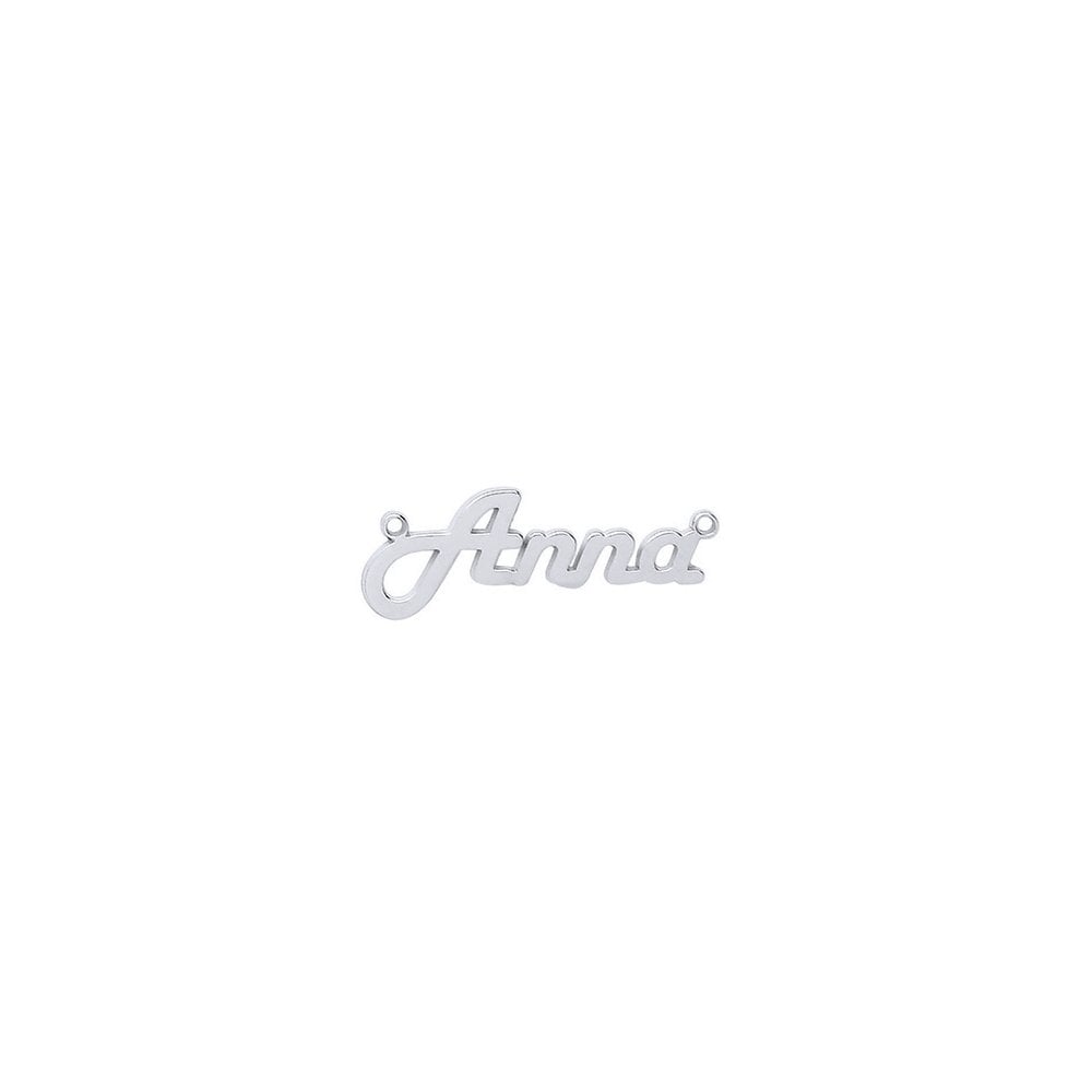 925 Sterling Silver Script Nameplate. 35x10.5mm. 0.7 thickness. Inc chain