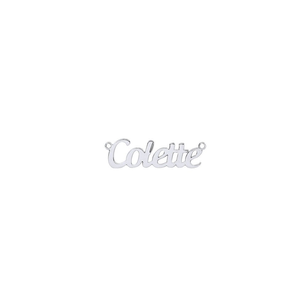 925 Sterling Silver Script Nameplate. 35x10.5mm. 0.7 thickness. Inc chain