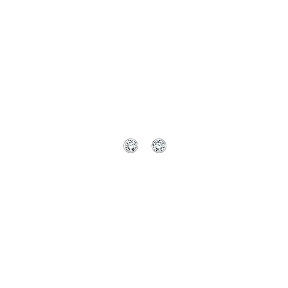 3mm CZ Rubover Round 925 Sterling Silver Stud Earrings (Pack of 5)