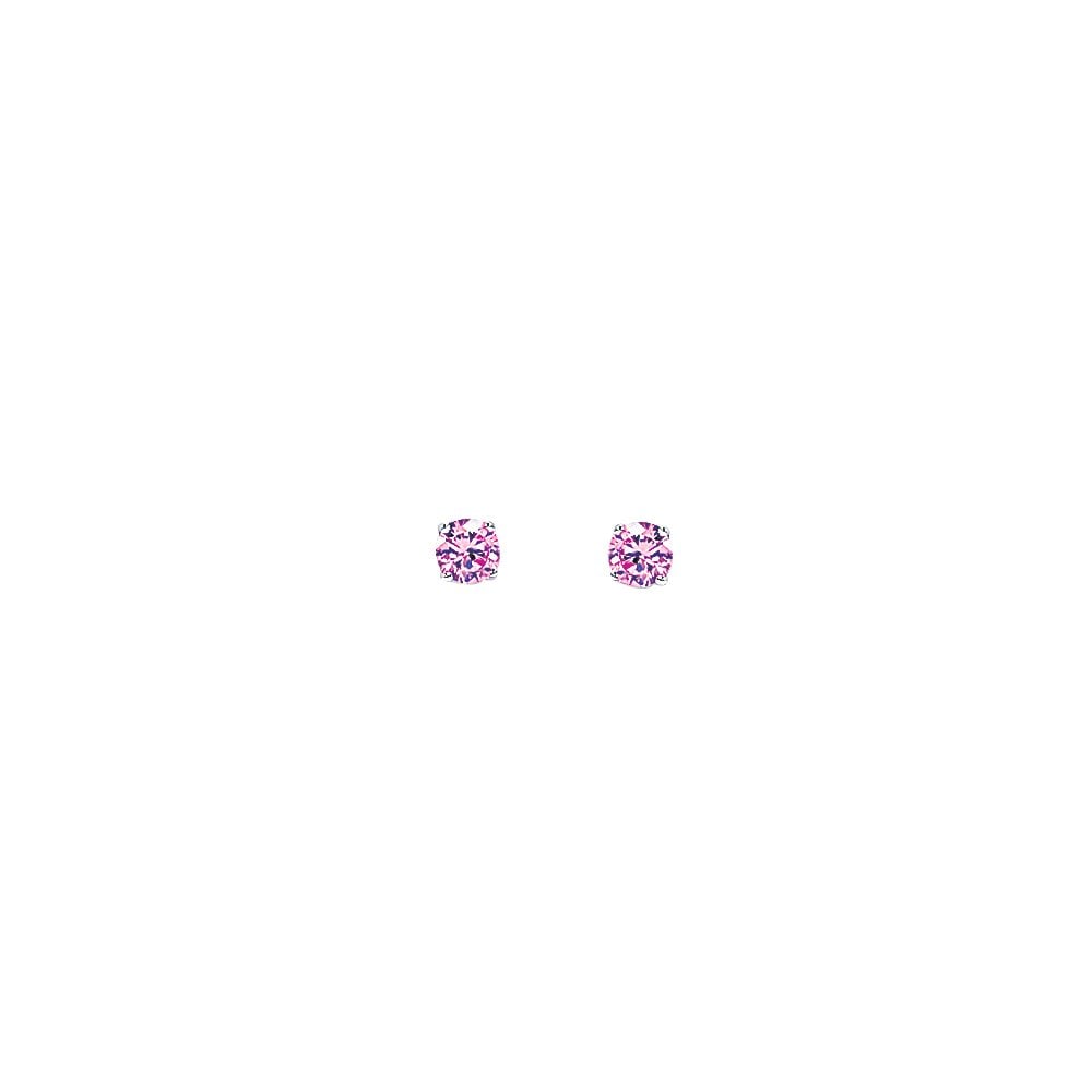 5mm Pink Round 925 Sterling Silver Stud Earrings (Pack of 5)