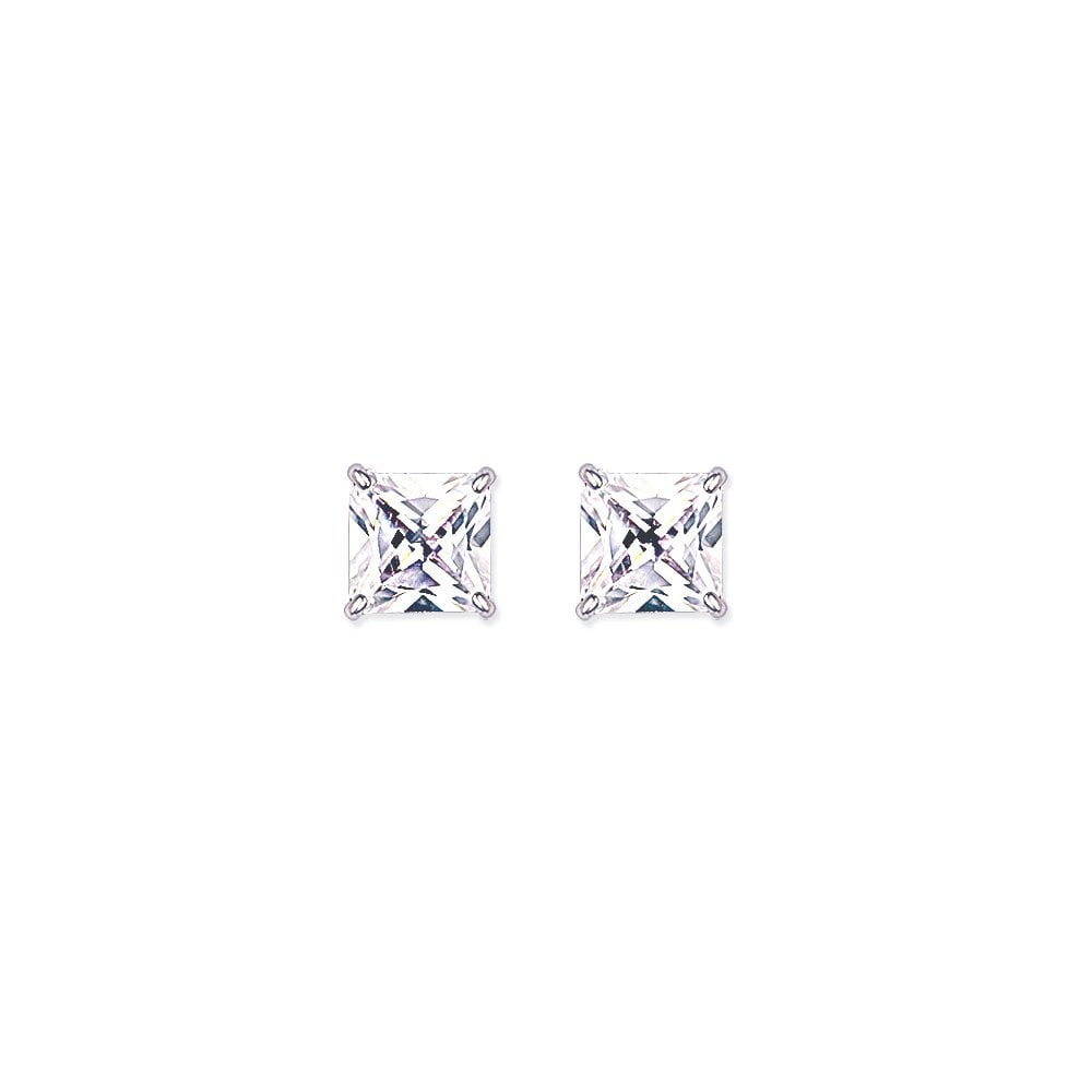 11mm Square 925 Sterling Silver Stud Earrings
