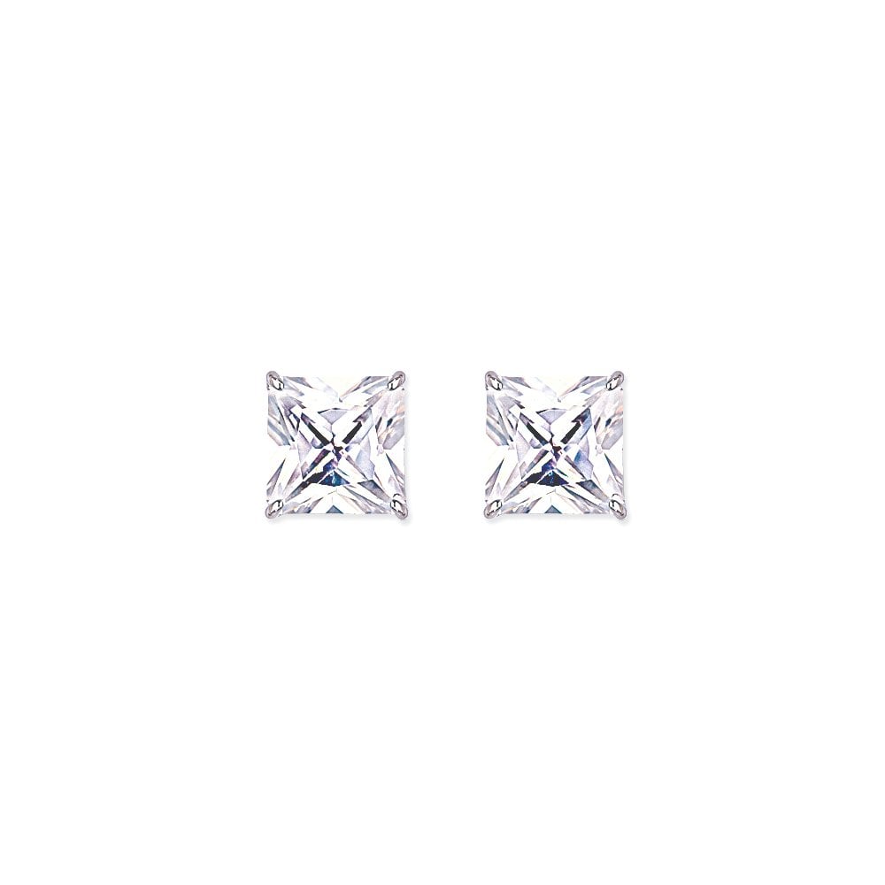 13mm Square 925 Sterling Silver Stud Earrings