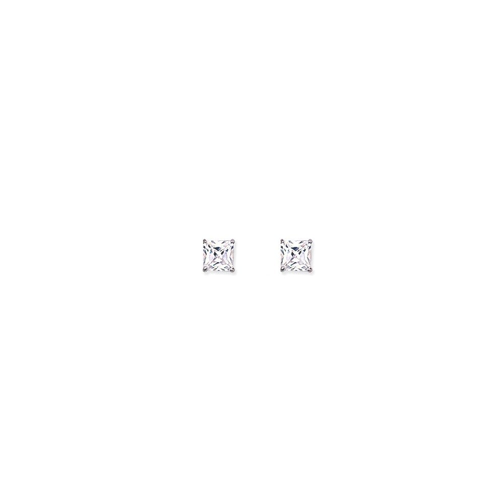 5mm Square 925 Sterling Silver Stud Earrings (Pack of 5)