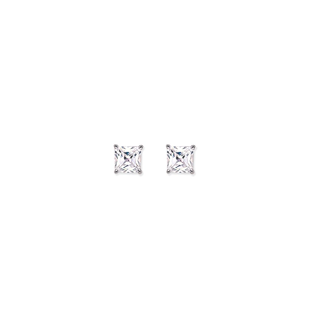 7mm Square 925 Sterling Silver Stud Earrings (Pack of 5)