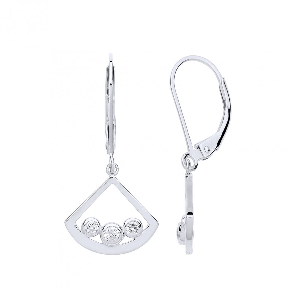 Gold Plated CZ Fancy Drop Earrings