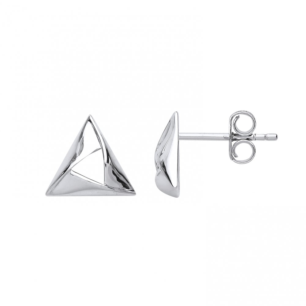 925 Sterling Silver Cutout Triangle 925 Sterling Silver Earrings