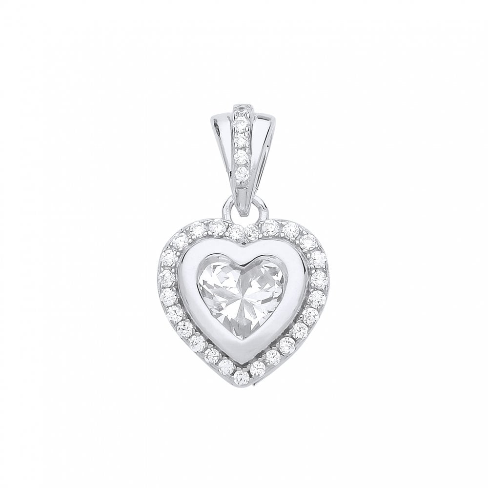 Gold Plated CZ Heart Fancy Pendant