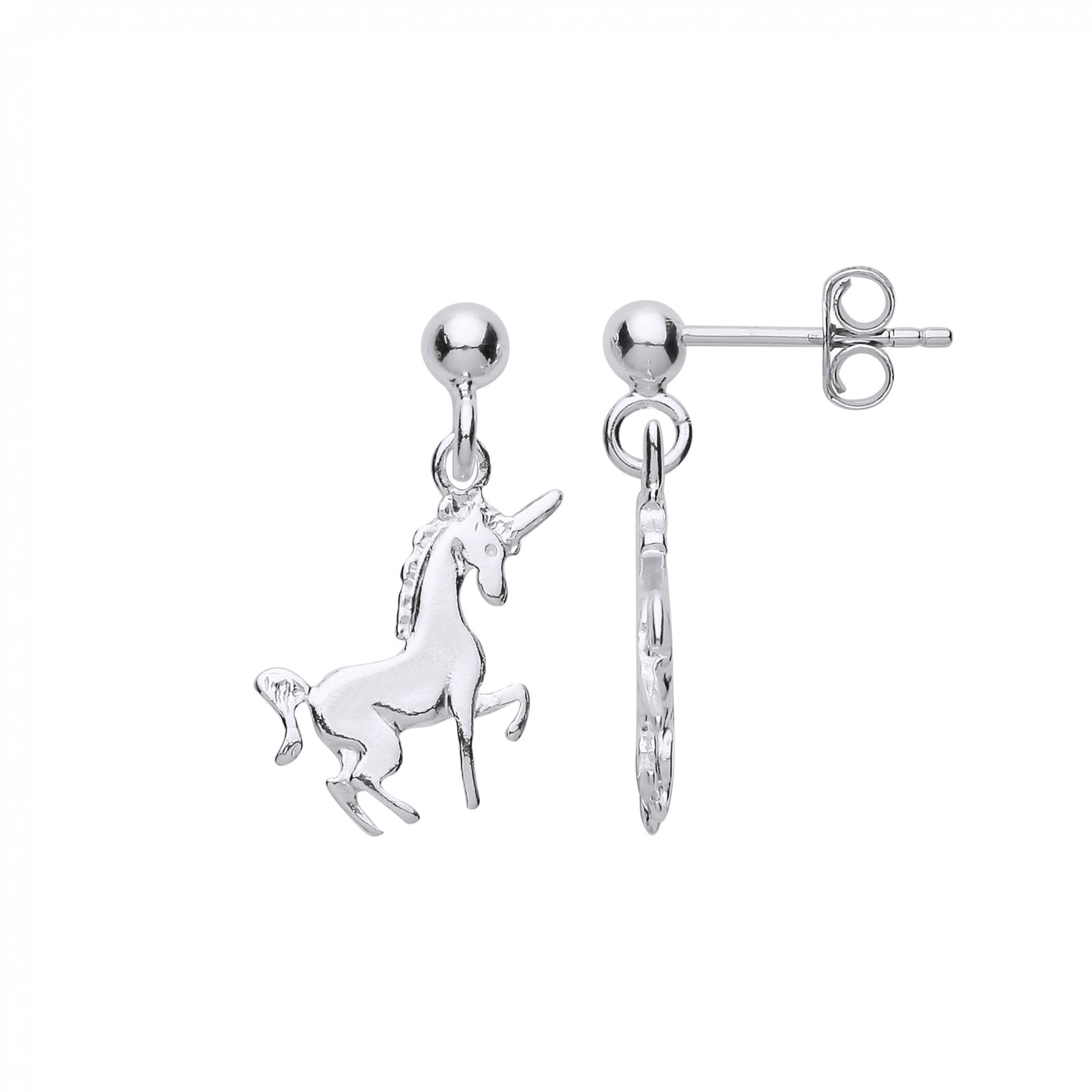 925 Sterling Silver Horse Drop Earrings
