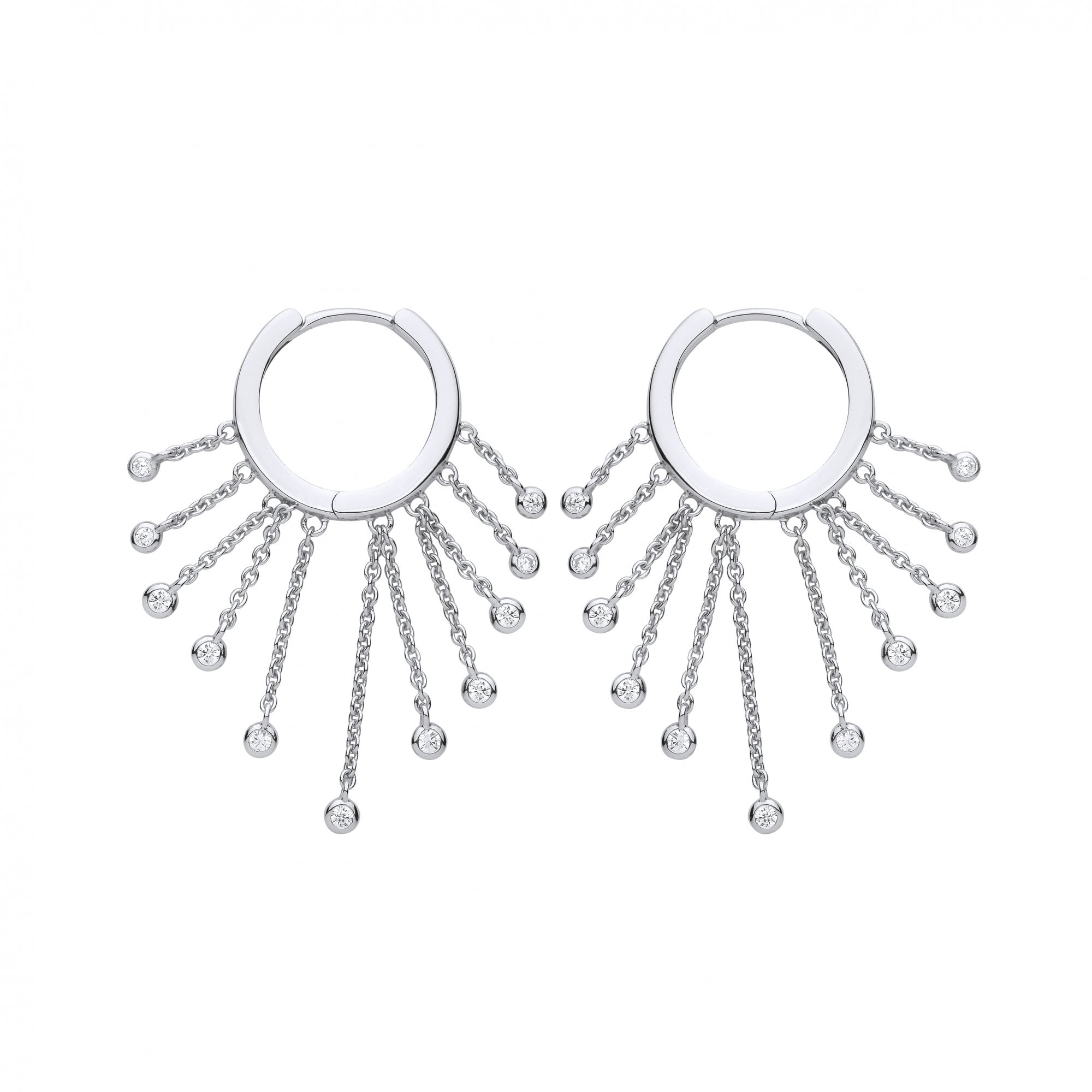 Gold Plated Gypsy Chain Hoop Earrings
