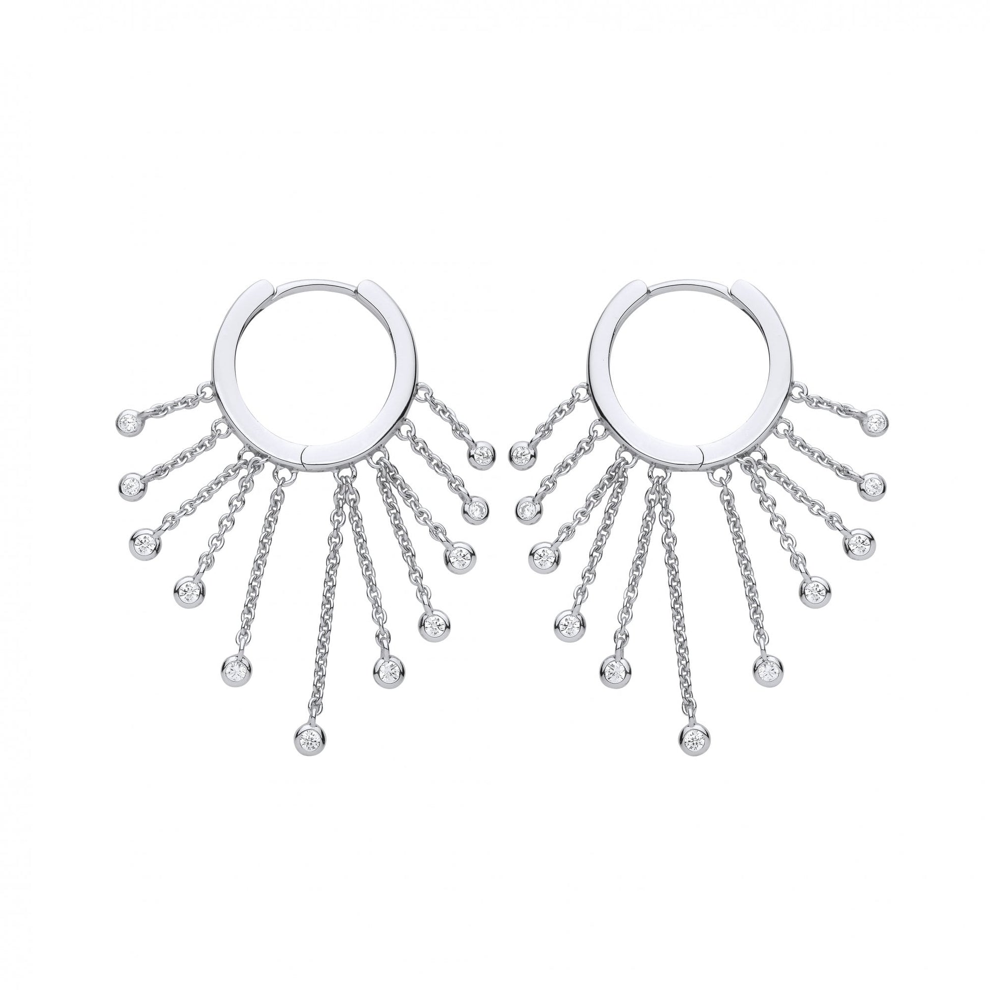 Gold Plated Gypsy Chain Hoop Earrings