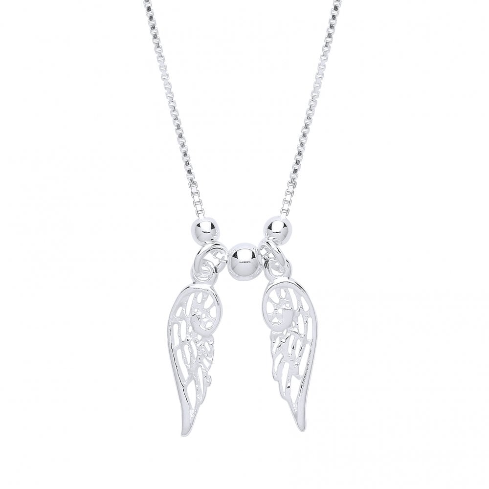 925 Sterling Silver Angel Wings Necklace